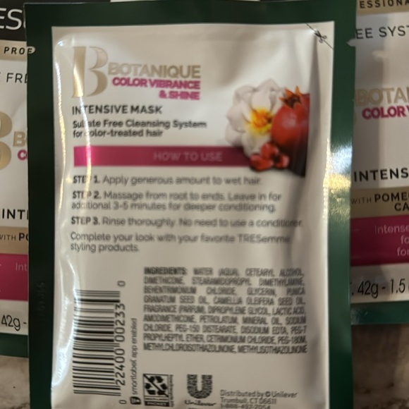 New! Tresemme Hair Mask Botanique Nourish & Replenish Packettes 1.5 Ounce. Aloe - Picture 4 of 4
